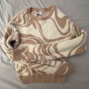 Beige and Cream Swirl Sweater
